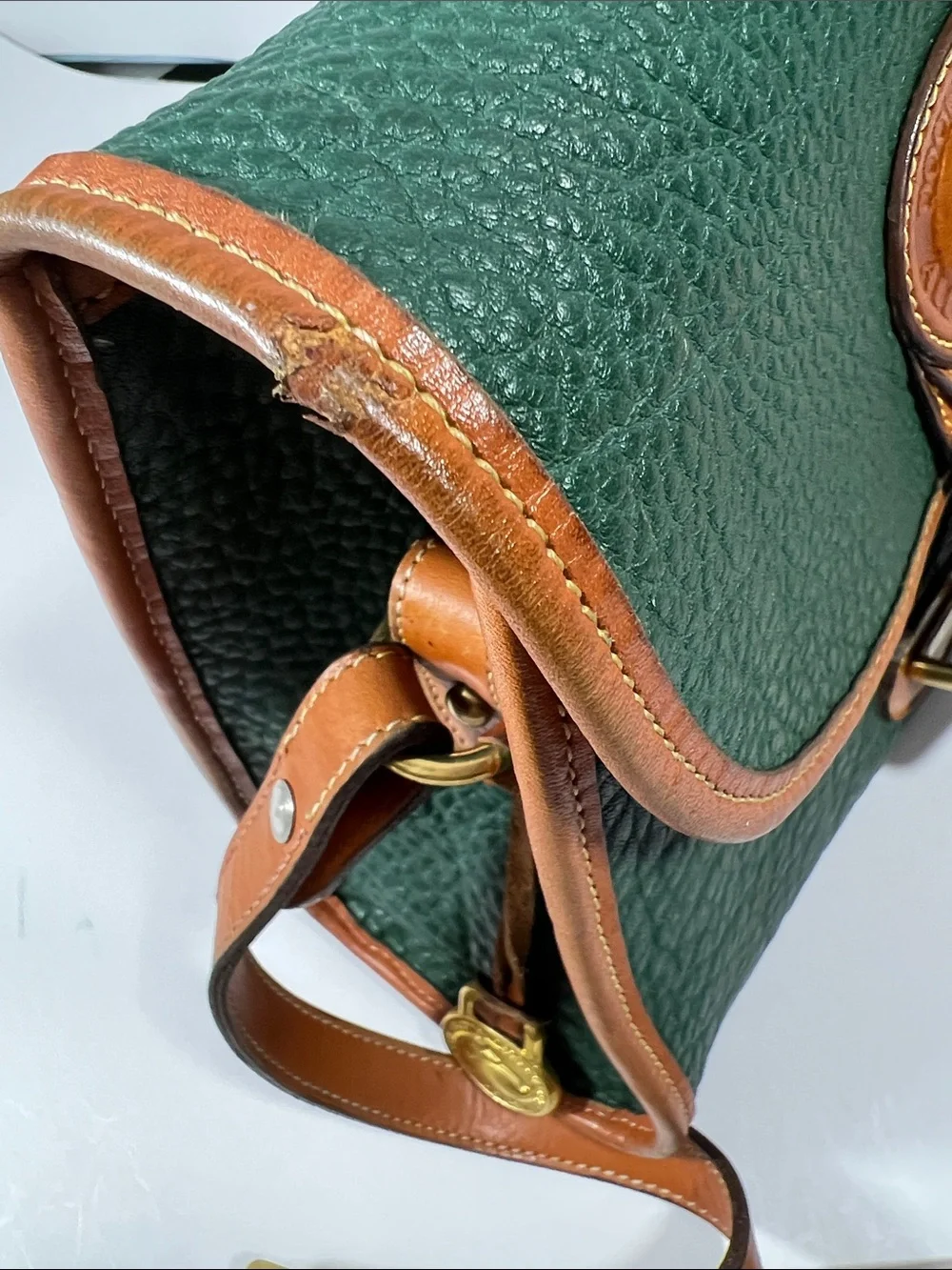 🦆 DOONEY & BOURKE ESSEX FIR GREEN BRITISH TAN 90”S PEBBLED AWL VINTAGE MEDIUM